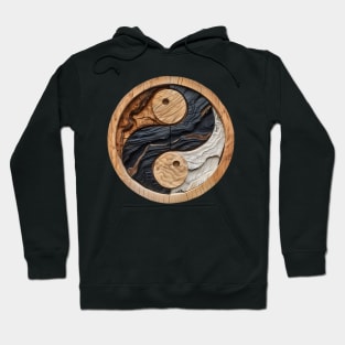 Circular wooden Yin Yang Logo Hoodie